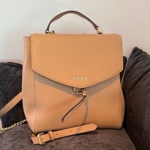 DKNY Camel Leather Backpack